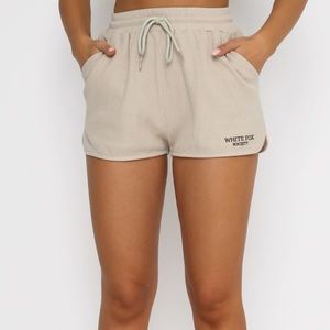 White fox lounge shorts